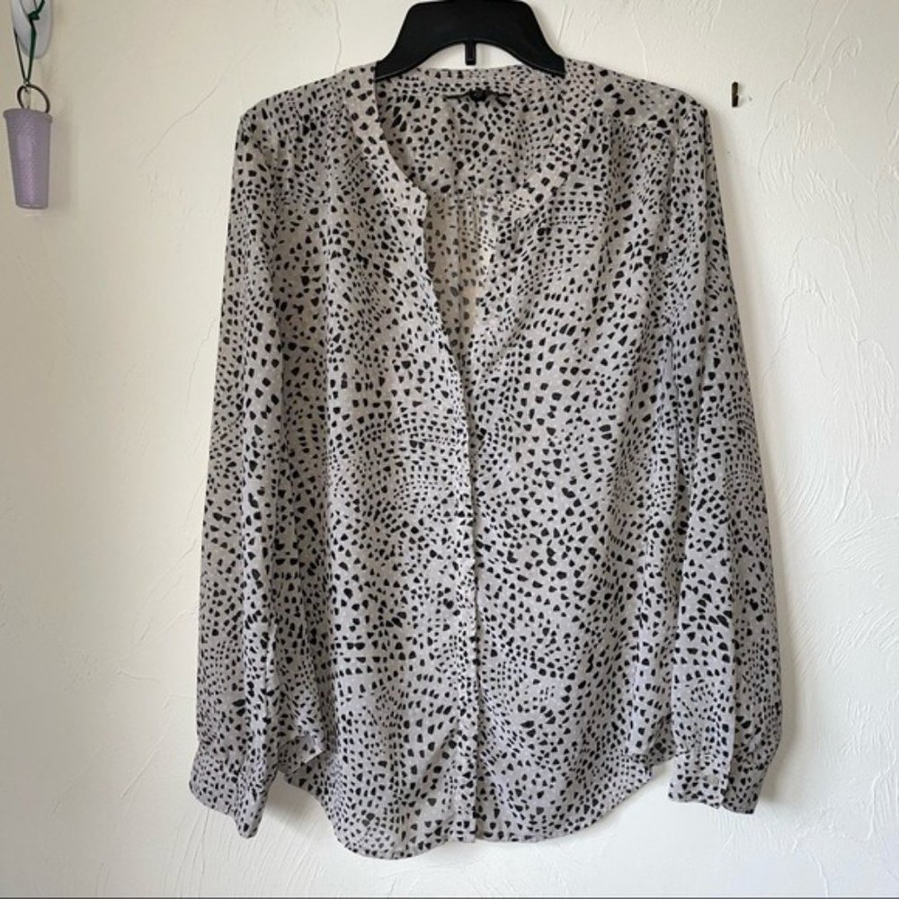 Banana Republic Factory Button Down Animal Print Blouse
